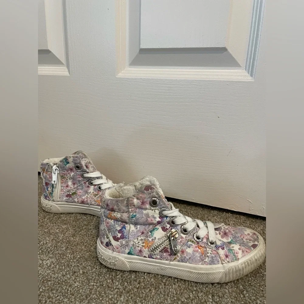 Blowfish Floral Distressed Canvas High-Top Sneakers